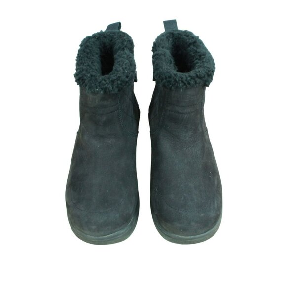 LL Bean Black Leather Waterproof Shearling Lined Winter Boots Size 6.5 M - Picture 5 of 9